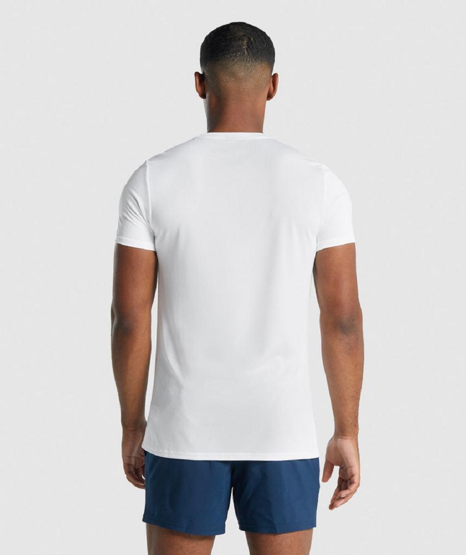 T Shirts Męskie Gymshark Arrival Grafiką Białe | PL 3911NWY